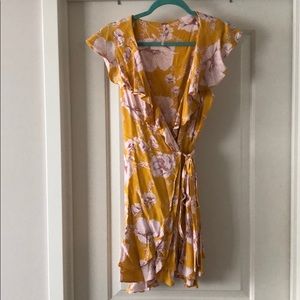 Free people floral wrap dress
